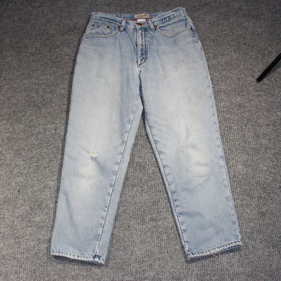 Vintage LL Bean Relaxed Fit Jeans Womens 10 PET Poly Lined Patch Light Wash - Picture 1 of 8